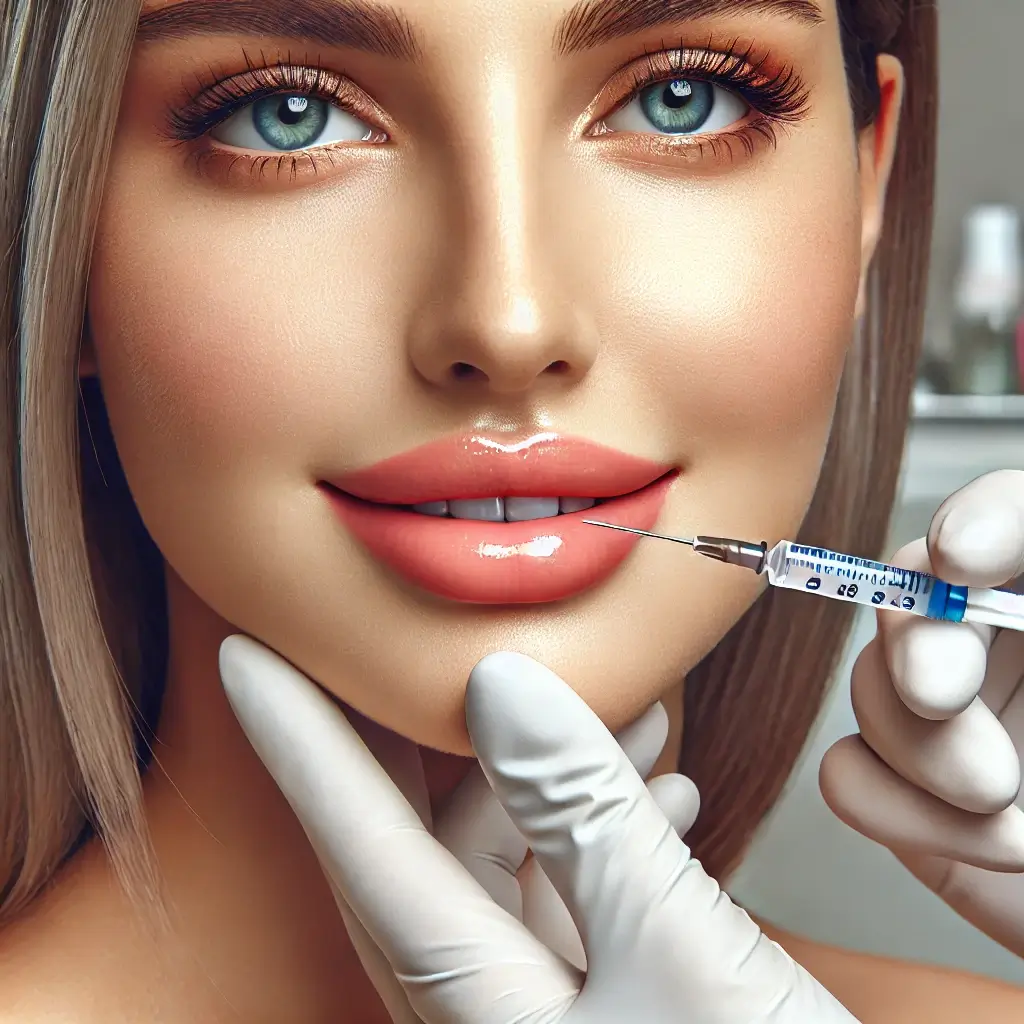 عکس گرافیکی از تزریق بوتاکس به لب